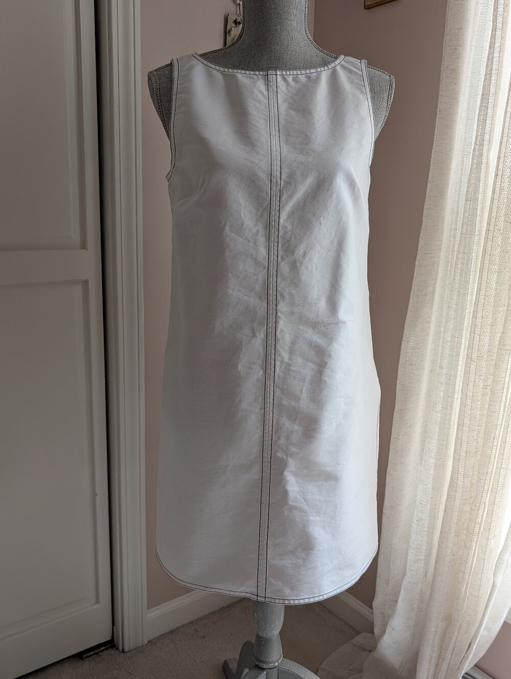 J Crew Classic Sleeveless White Shift Dress
